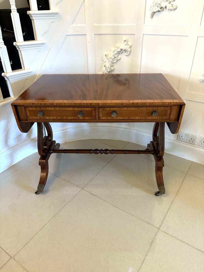 Fine Quality Antique Edwardian Figured Mahogany Free Standing Sofa/Side Table